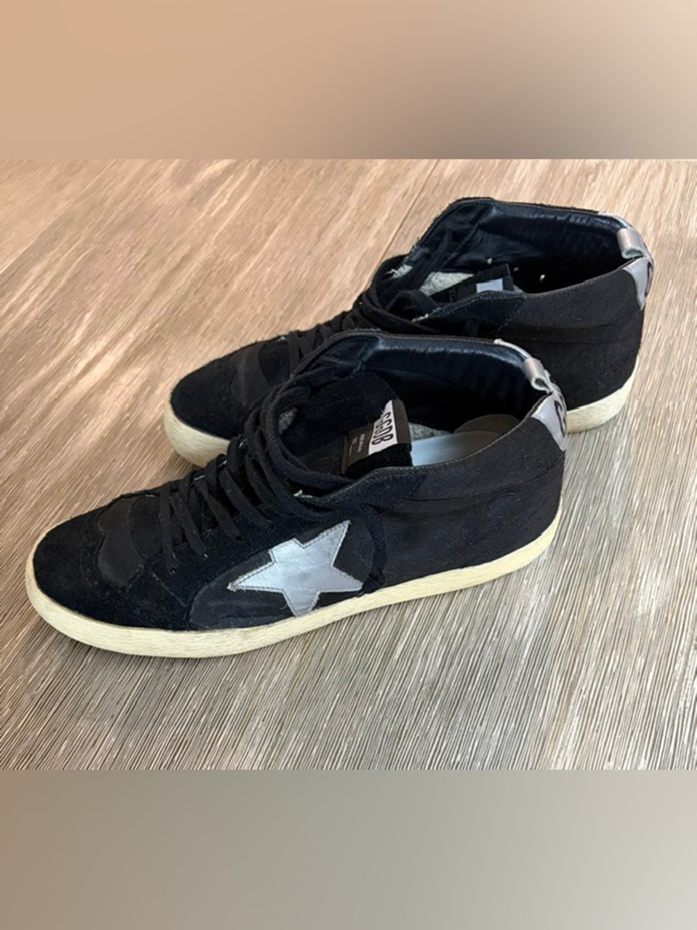 Golden Goose Mens MidStar Black Skater Sneakers - Size 9
